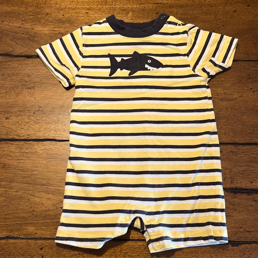 Gymboree Yellow Striped Shark Romper